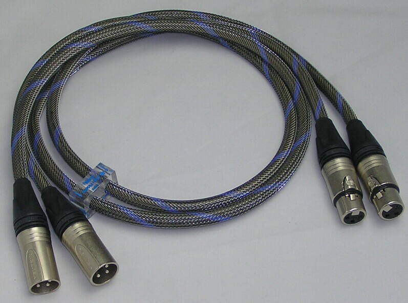 Bada S-8BL Silver/SCC Hybrid audio balance XLR cables 1 meter pair