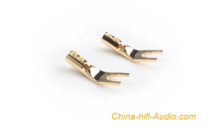 CopperColour CC Hifi audio Y Plug pure copper Gold-plated loudspeaker Connector