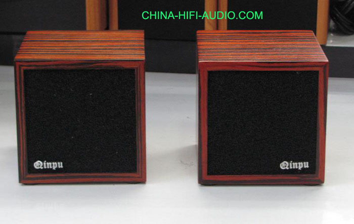 Qinpu DV-3 DV3 tabletop speaker loudspeakers wood finish pair