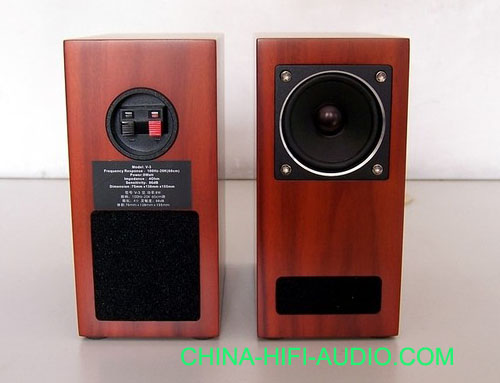 Qinpu V-3 V3 tabletop speaker loudspeakers wood finish pair
