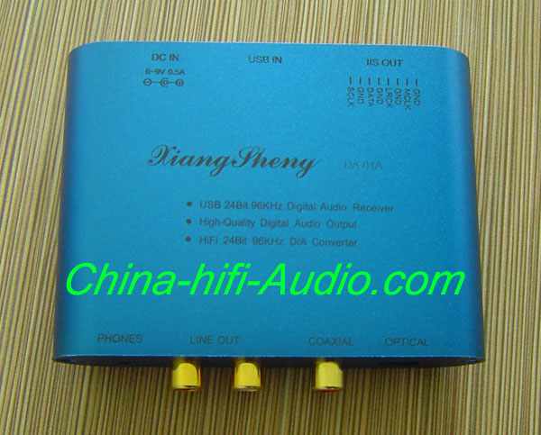 XiangSheng TE7022L DA-04A USB DAC coaxial fiber 24bit 96KHz blue